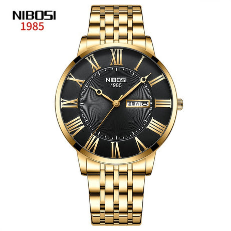Men's Simple Gold Steel Belt Quartz Watch