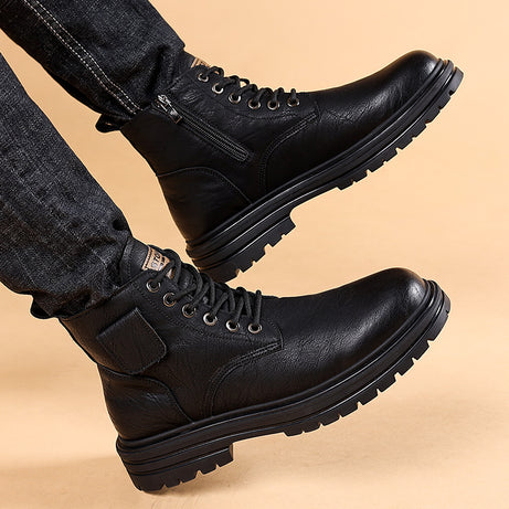 Men's Leather Martin Boots British Style Shoes
