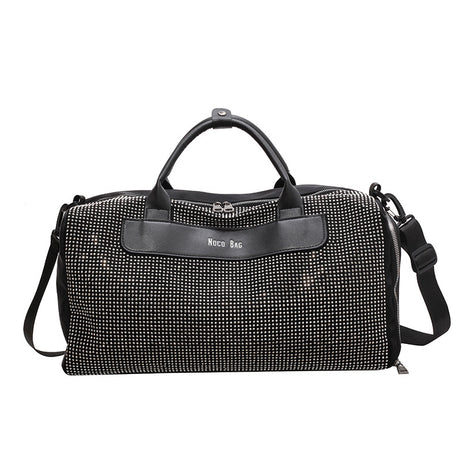 Women's Leather Rhinestone Travel Bag