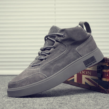 Men's Leather High-Top Casual Shoes