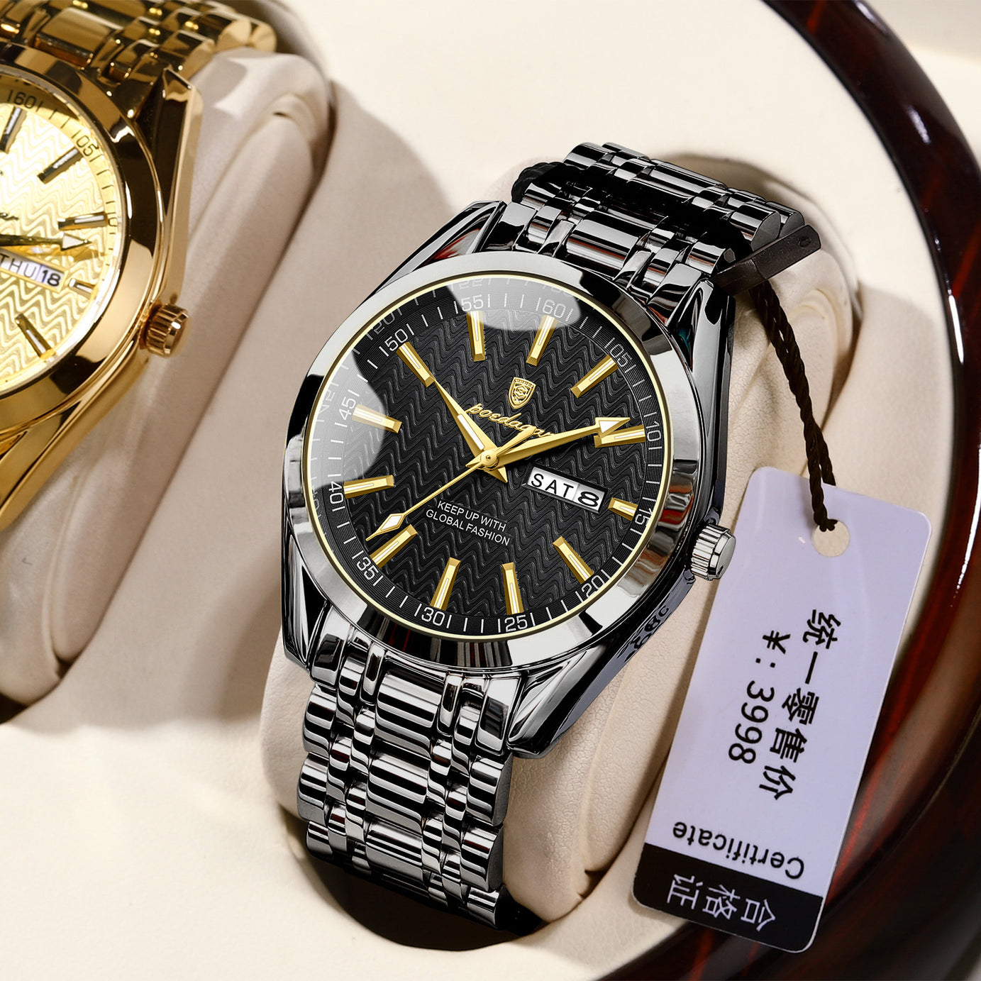 Men's Waterproof Dual Calendar Watch