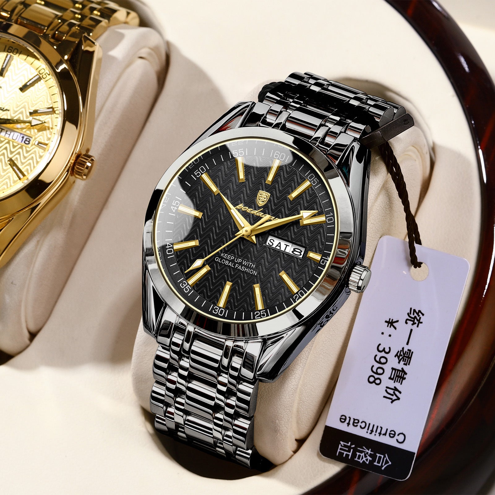 Men's Waterproof Dual Calendar Watch