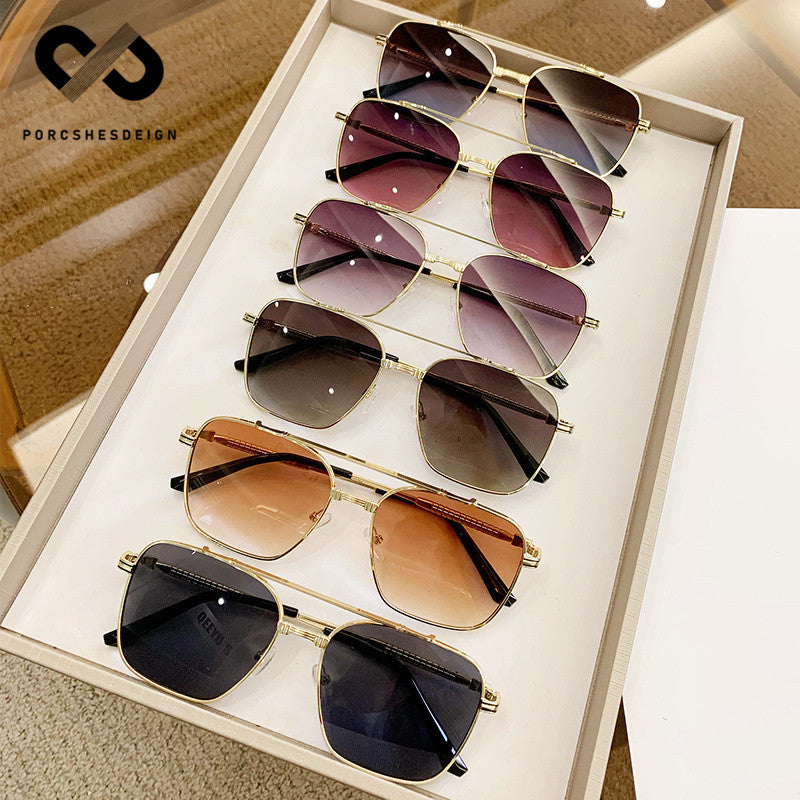 Women's Metal Thin UV Protection Sunglasses
