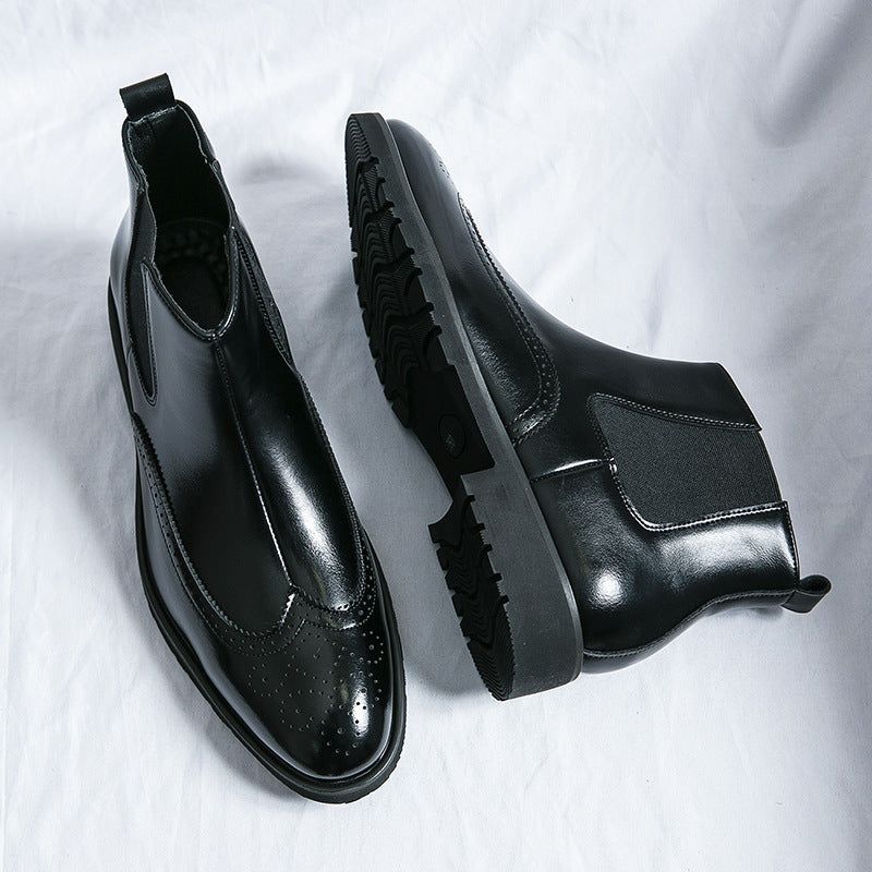 Men's Fashion Polished High-Top Chelsea Boots