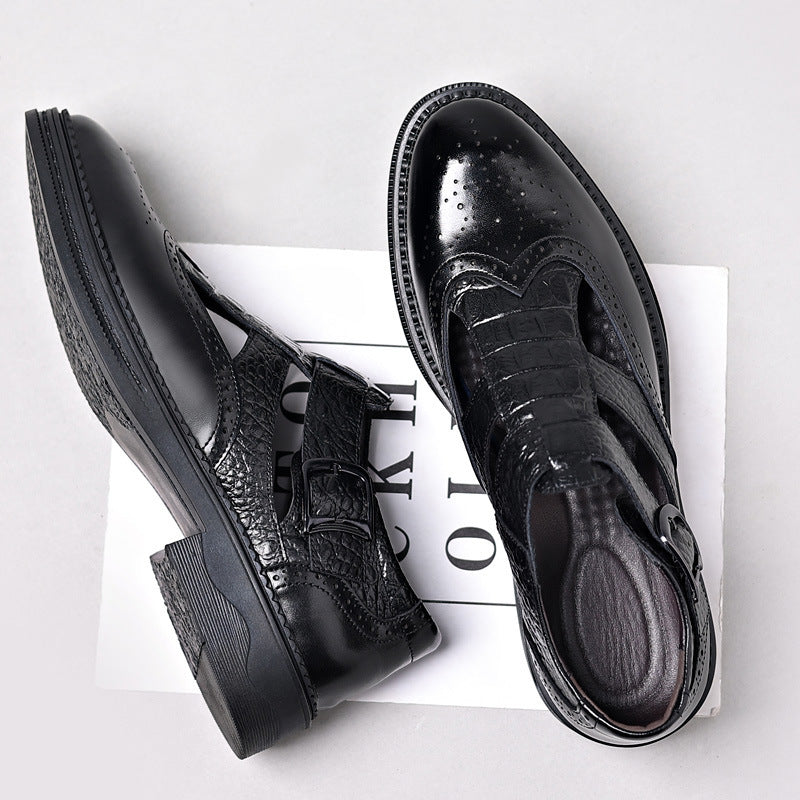 Men's Leather High-End Brock Engraved Sandals