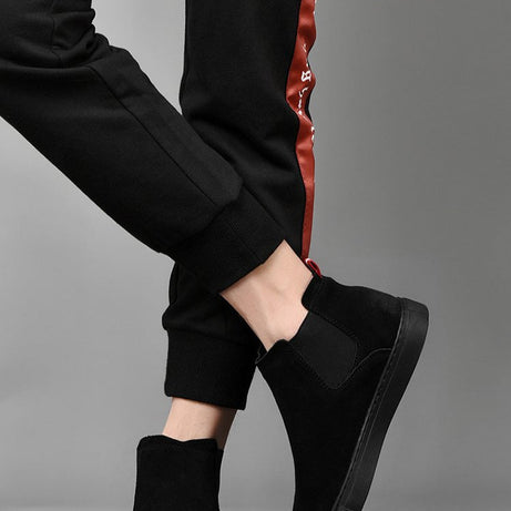 Men's Leather High-Top Casual Chelsea Shoes