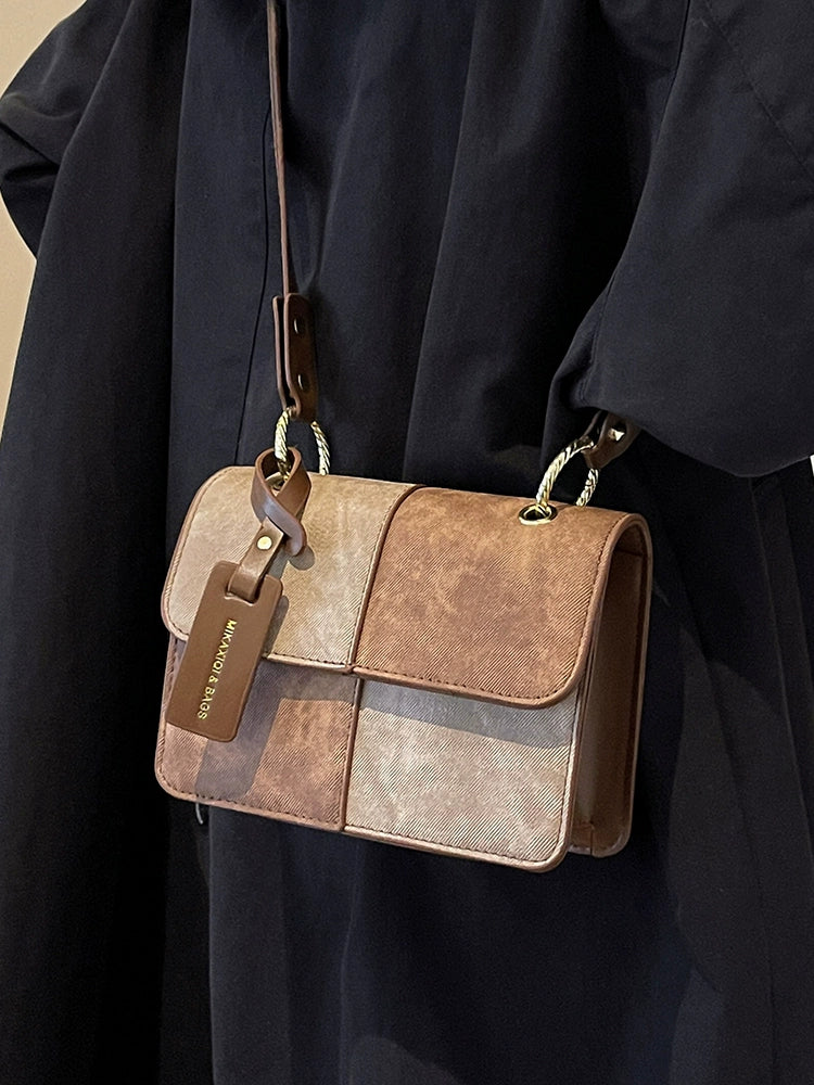 Women's Retro Contrasting Classic Handbag