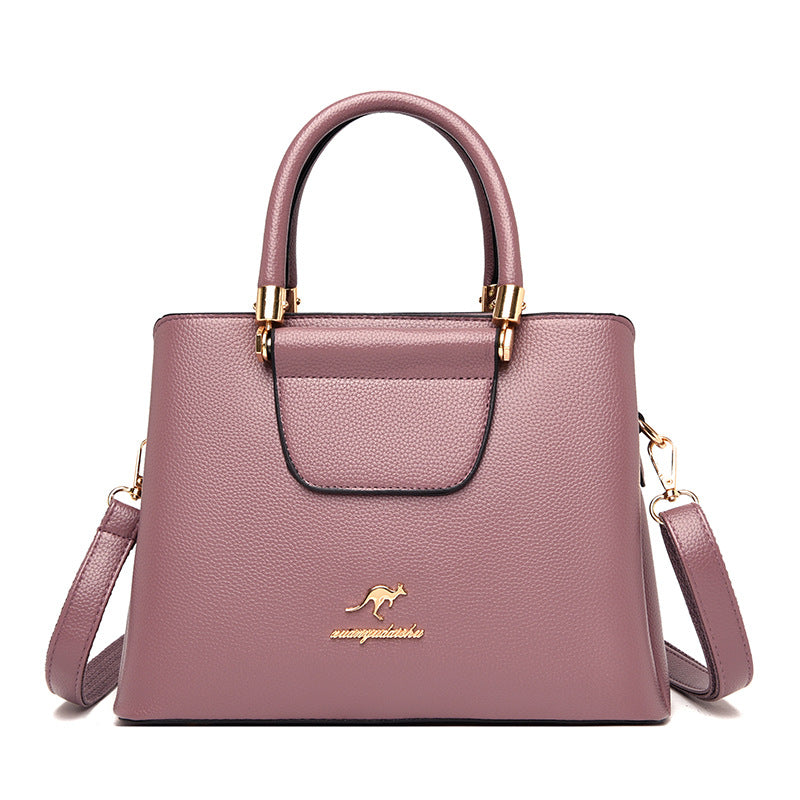 Women's Leather Temperament Shoulder HandBag