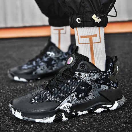 Men's Breathable Fly Knit Trendy Basketball Sports Shoes (In Stock)