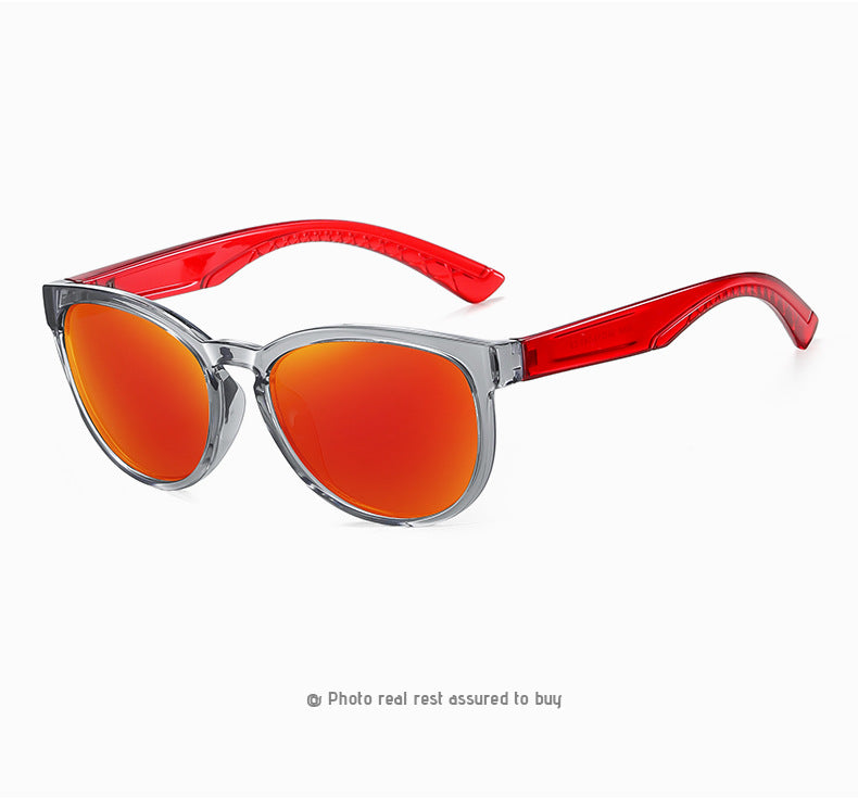 Men's Round Polarized Colorful Film Sunglasses