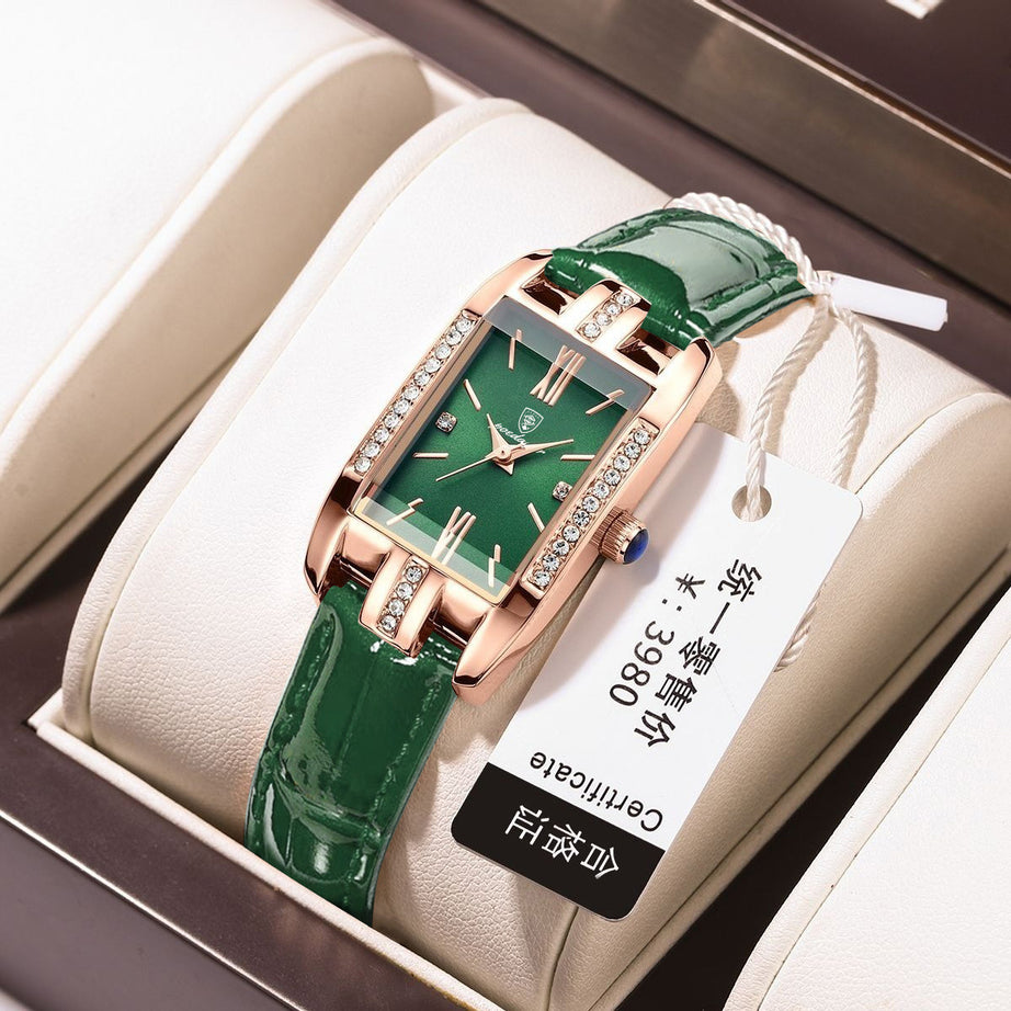 Women's Square Small Green Watch