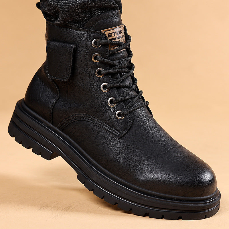 Men's Leather Martin Boots British Style Shoes