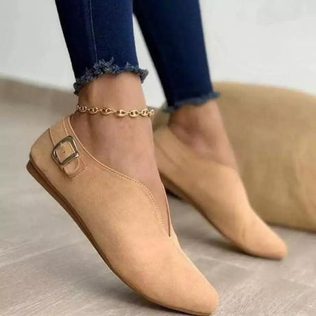 Women's Casual Solid Color Suede Pointed Shoes