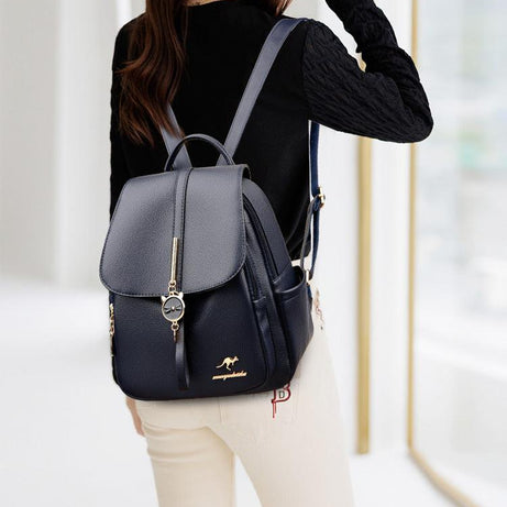 Women's Leather Trendy Backpack