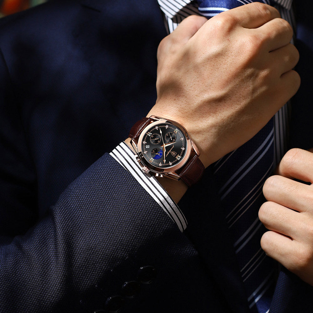 Men's Multi-functional Waterproof Quartz Watch