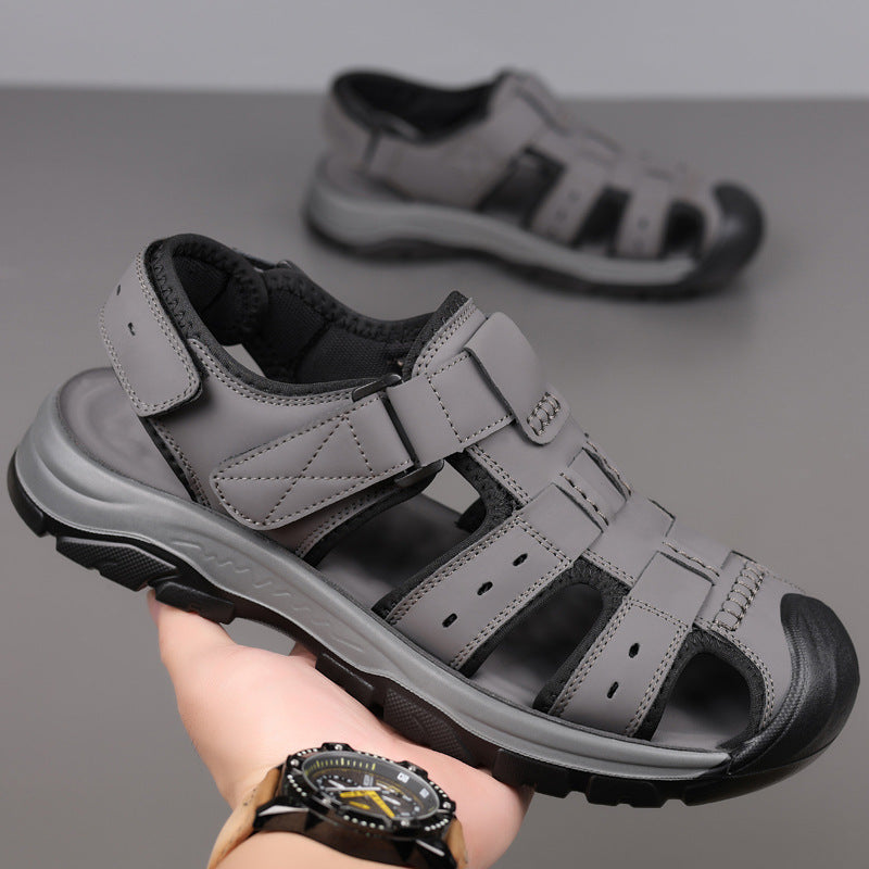 Men's Leather Outer Wear Casual Sandals