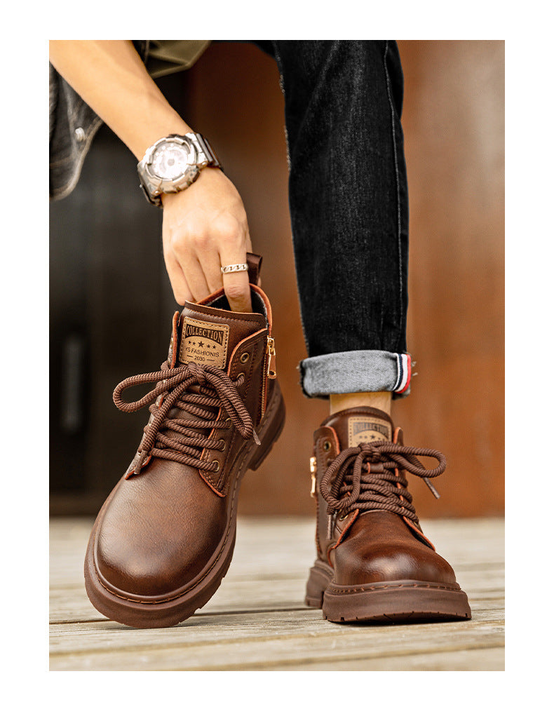 Men's Genuine Leather British Style Martin Boots