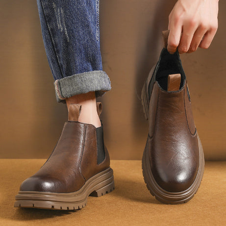 Men's Leather High-Top Chelsea Boot