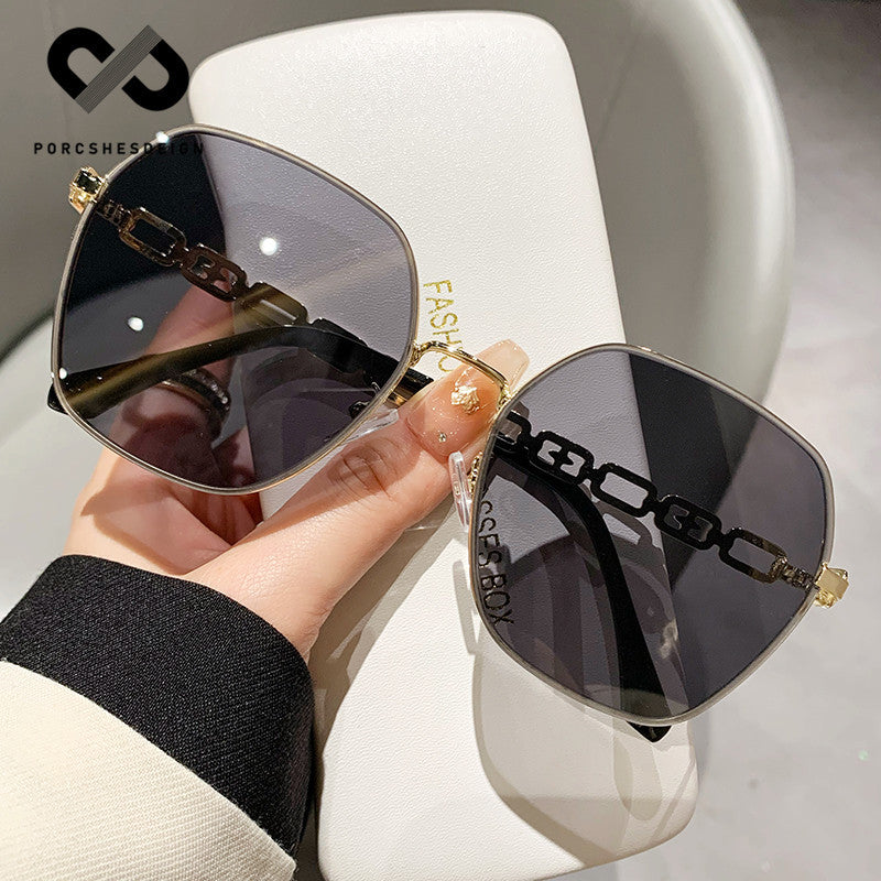 Women's Metal Large Frame UV Protection Sunglasses