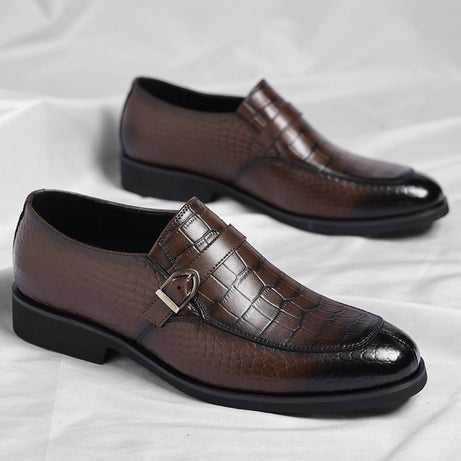 Men's Leather Foot Buckle Casual Shoes