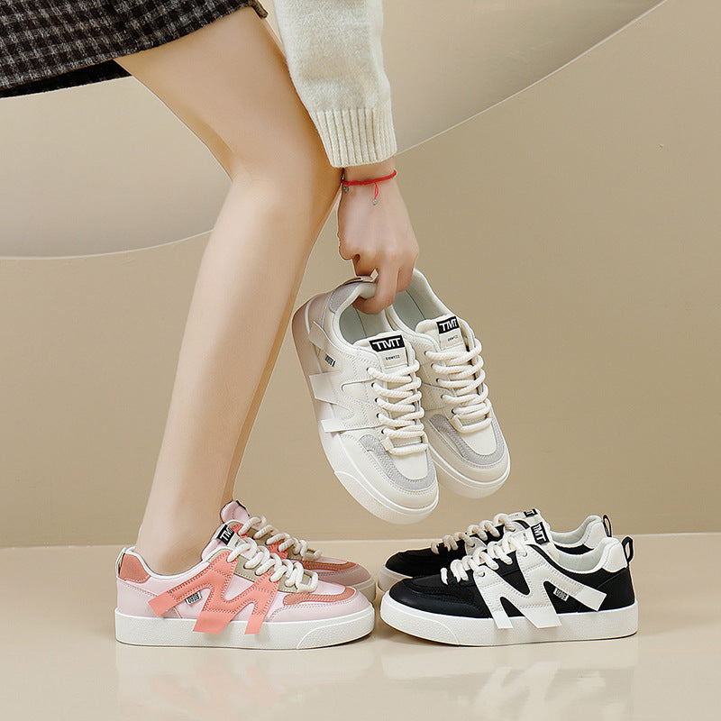 Women's Leather Breathable Versatile Sneakers