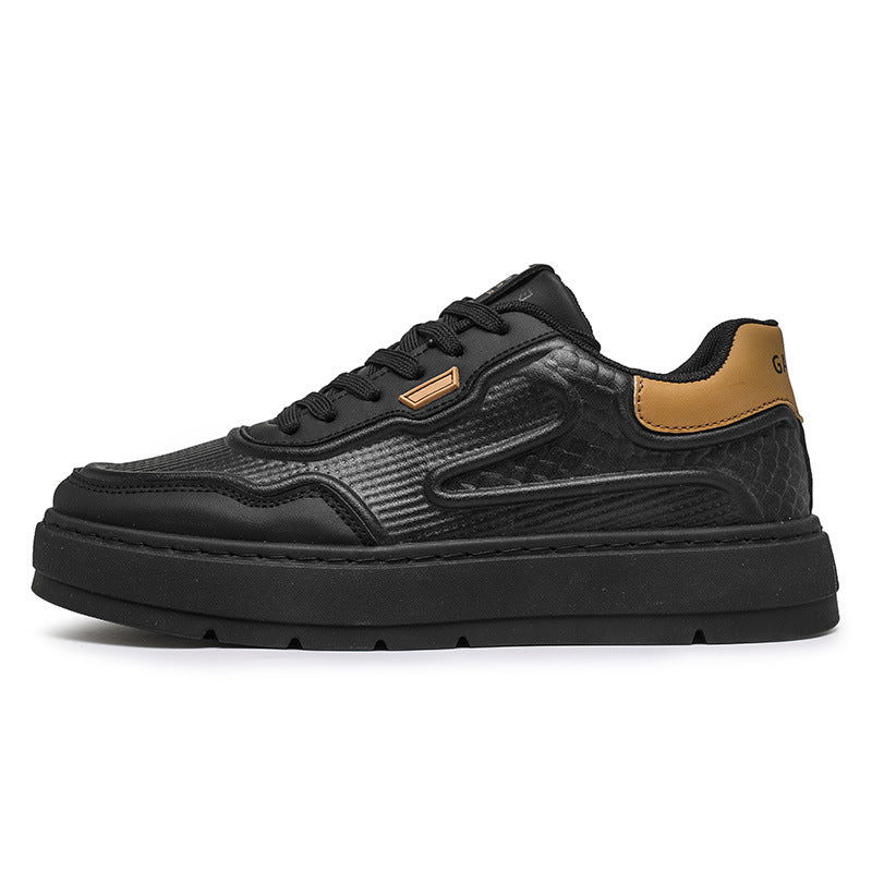 Men's Leather Fashion Low-Top Flat Sneakers
