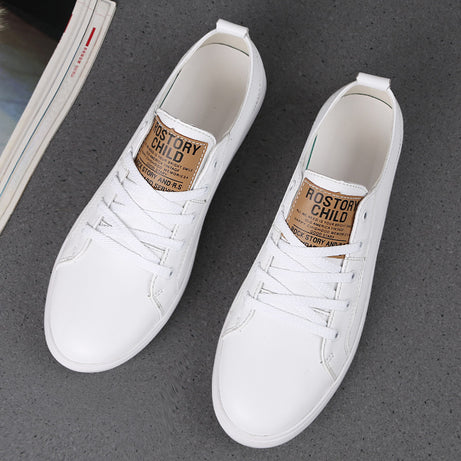Men's Low-Top Leather Casual Sneakers