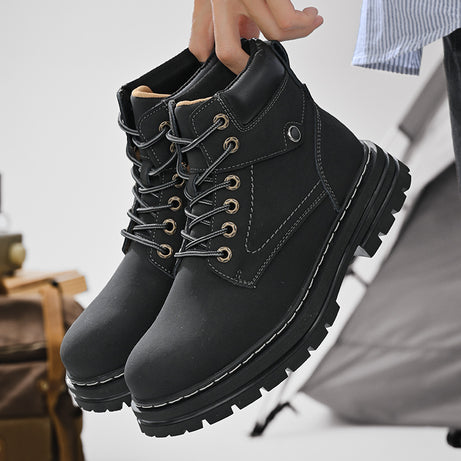Men's Leather High-top Casual Boots