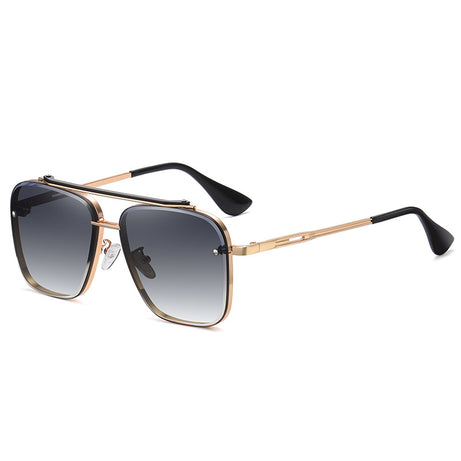 Men's Colorful Two-color Large-frame Metal Sunglasses