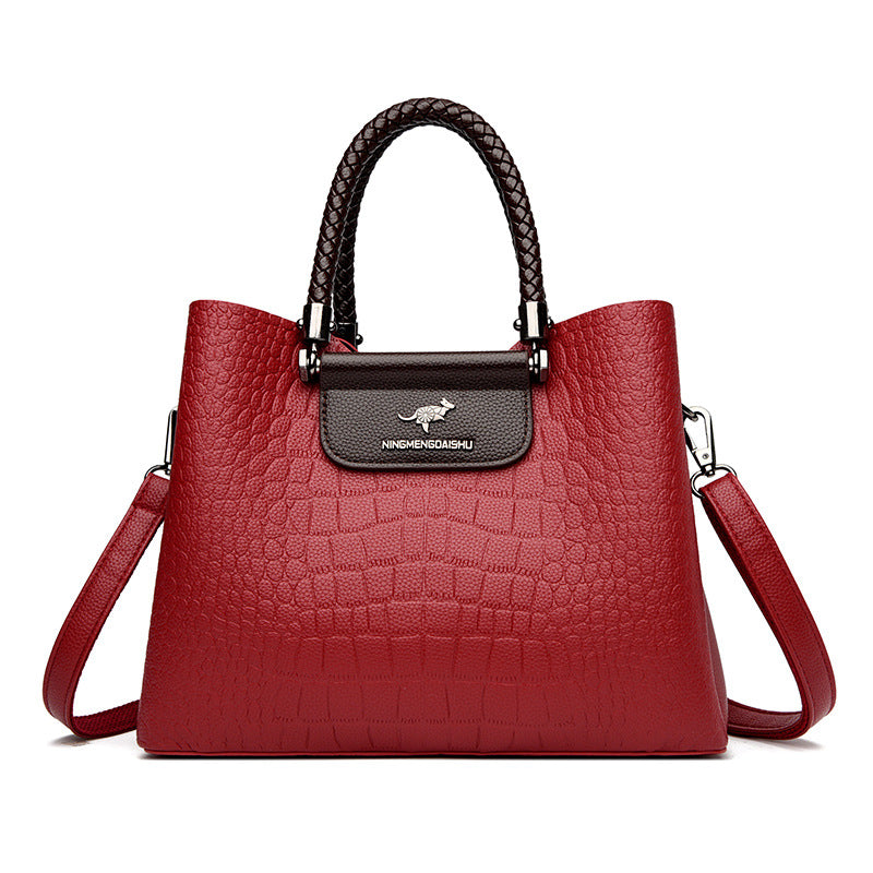 Women's Leather Portable Shoulder HandBag