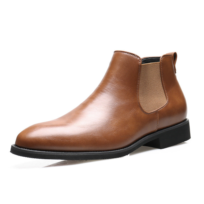 Men's Leather Pointed Chelsea Boots