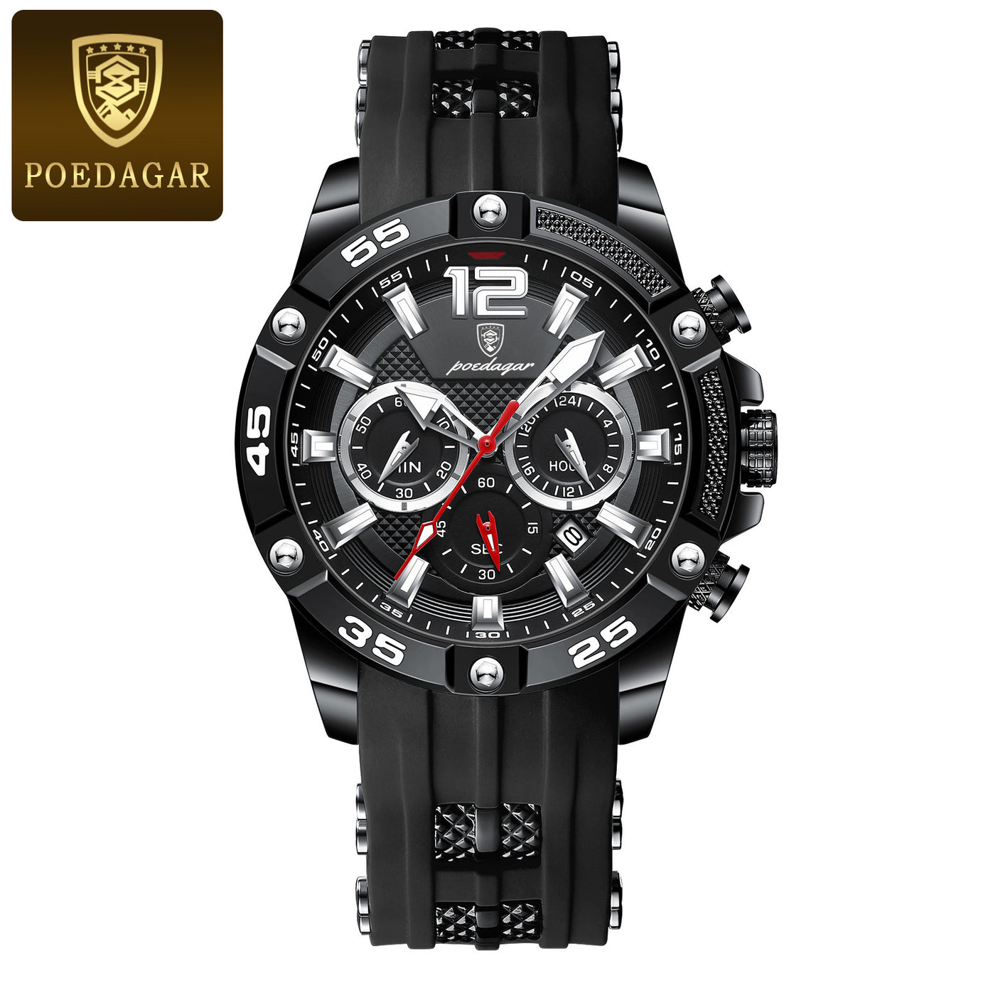 Men's Multi-functional Silicon  Watch