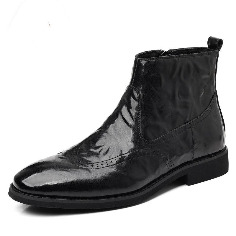 Men's Leather Chelsea Boots British style Shoes