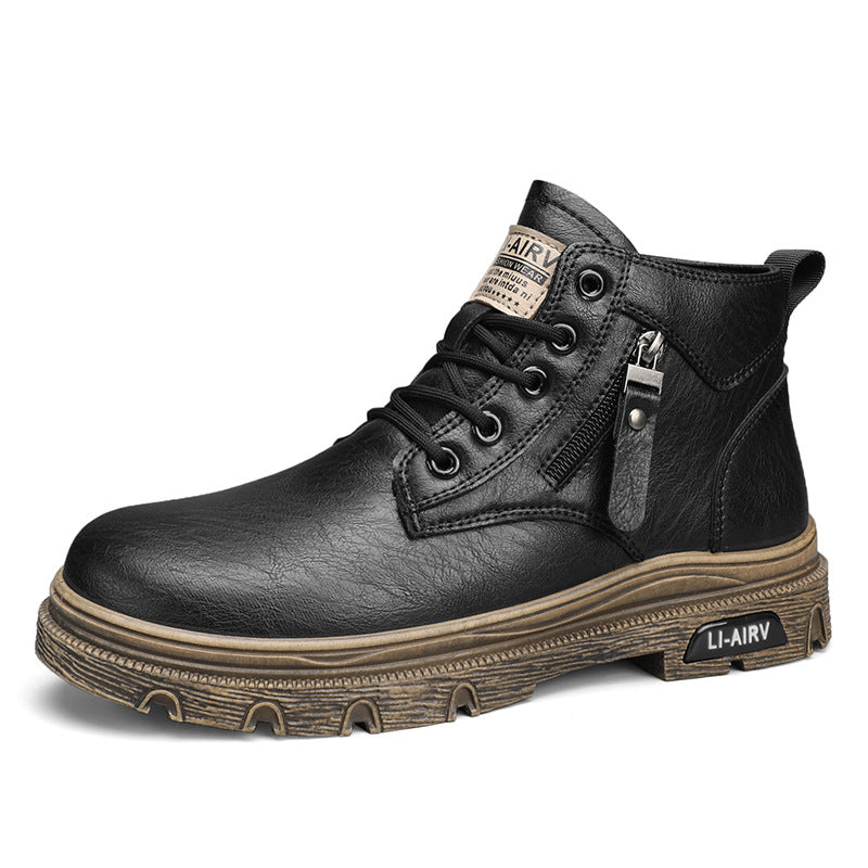 Men's Leather High-Top British Style Martin Boots