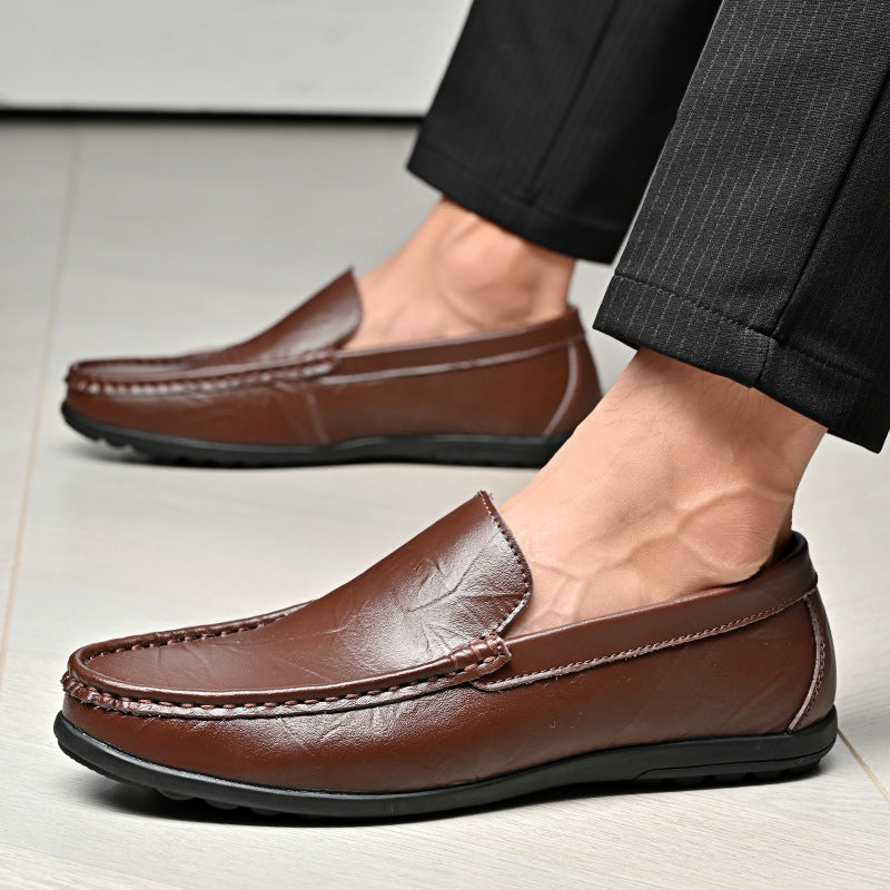 Men's Leather Versatile Loafers Casual Shoes
