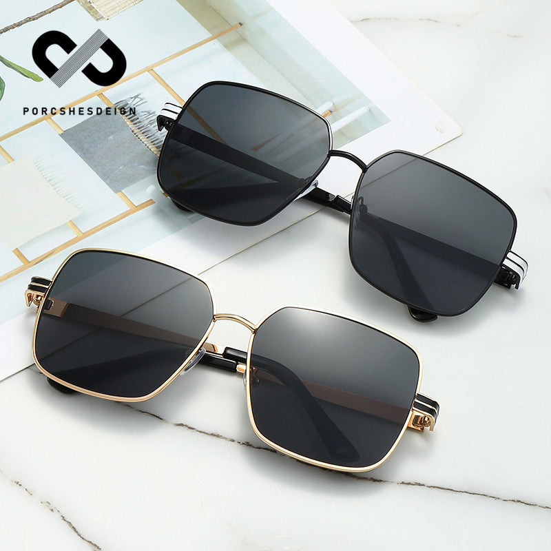 Men's Tide Retro Metal Large Frame  Sunglasses