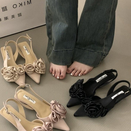 Women's High-End Femininity Rose Head Sandals
