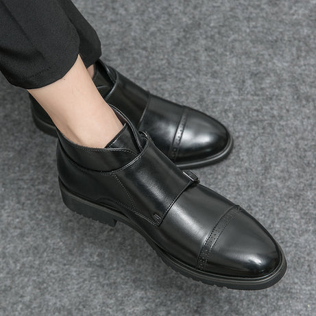 Men's High-top Pointed Leather Shoes