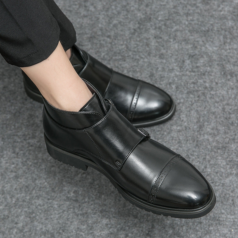 Men's High-top Pointed Leather Shoes