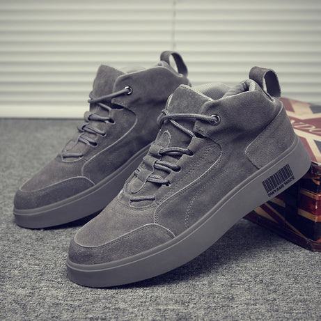 Men's Leather High-Top Casual Shoes