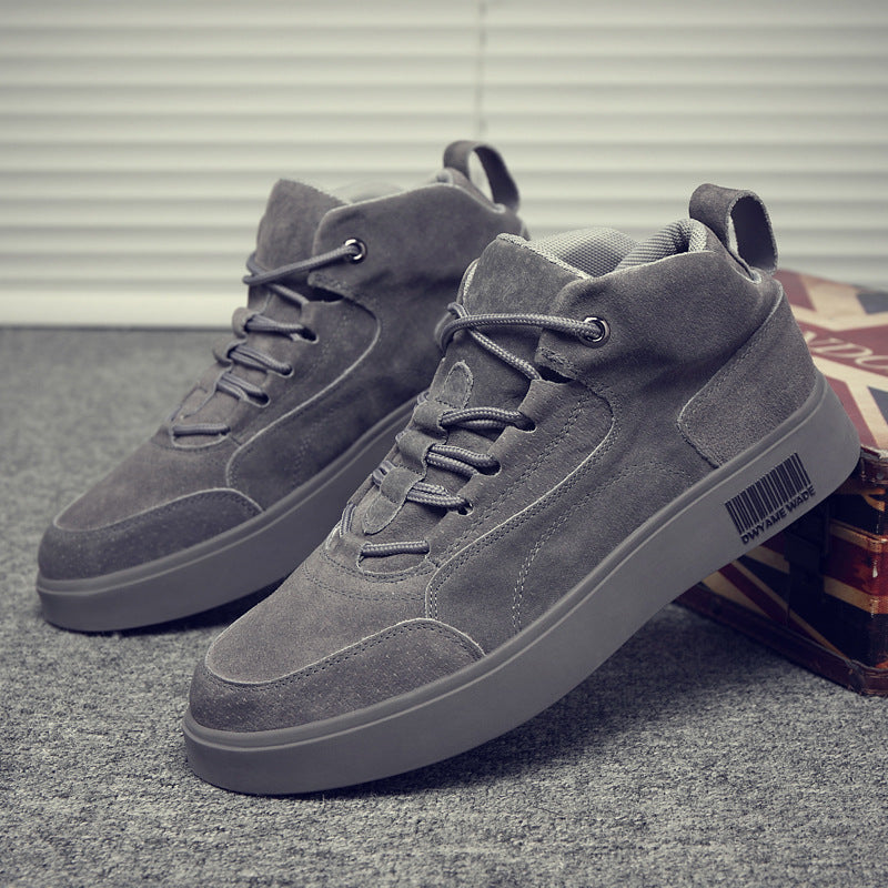 Men's Leather High-Top Casual Shoes