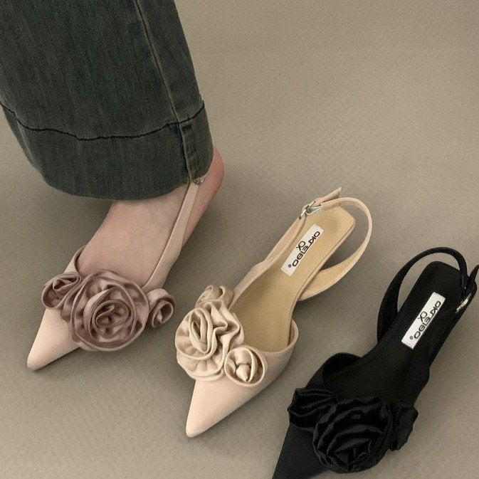 Women's High-End Femininity Rose Head Sandals