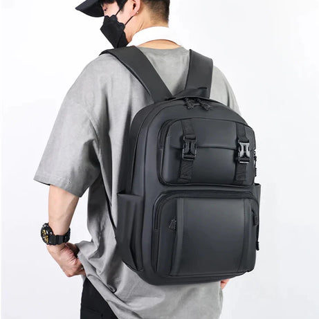 Men's Large Capacity Buckle Trendy Backpack