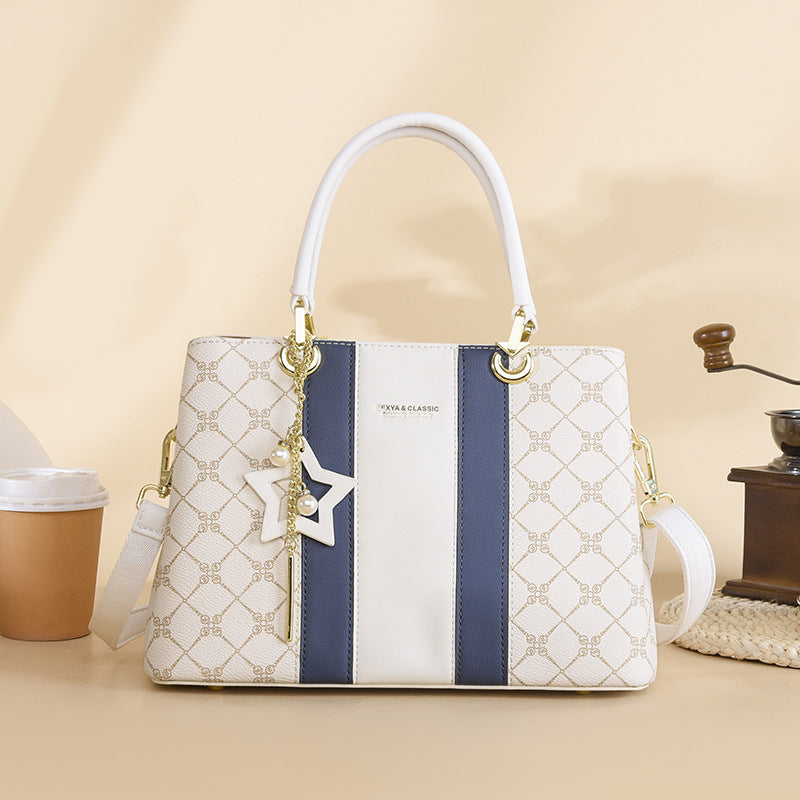 Women's Luxury Contrasting Soft Leather Handbag