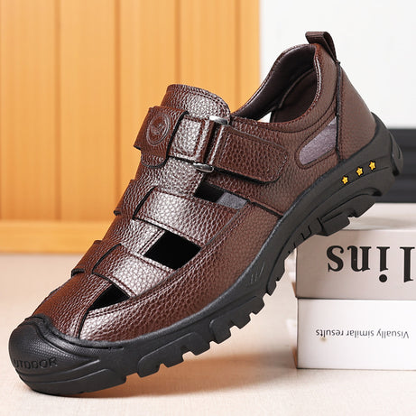 Men's Leather Breathable Thick-Soled Sandals