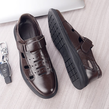 Men's Leather Hollow Breathable Sandals
