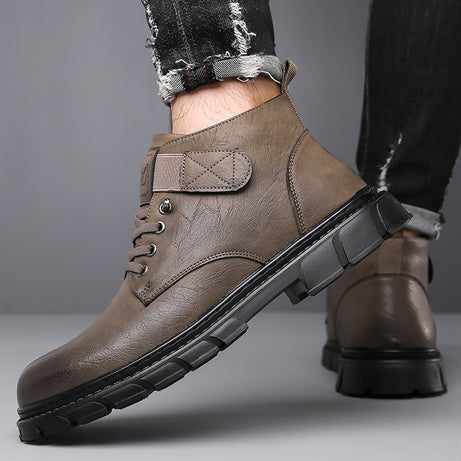 Men's British Style Leather Tolling Martin Boots
