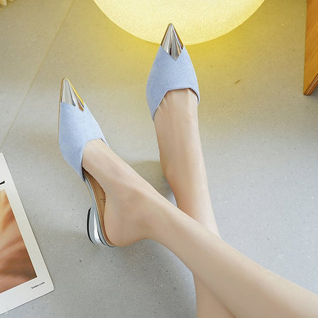 Women's Pointed Toe Slippers Thin Heels Sandals