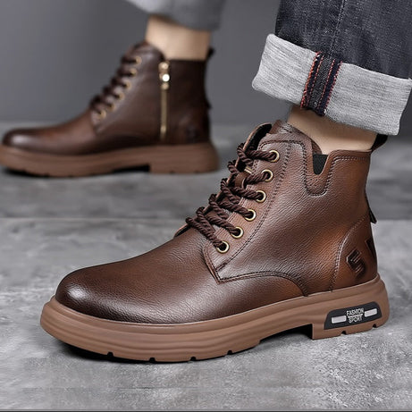 Men's Leather Martin Boots British style Shoes
