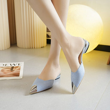 Women's Pointed Toe Slippers Thin Heels Sandals